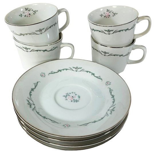 Set of 4 Signature Collection Petite Bouquet China Cup Saucer Tea Coffee Replace - Picture 4 of 7